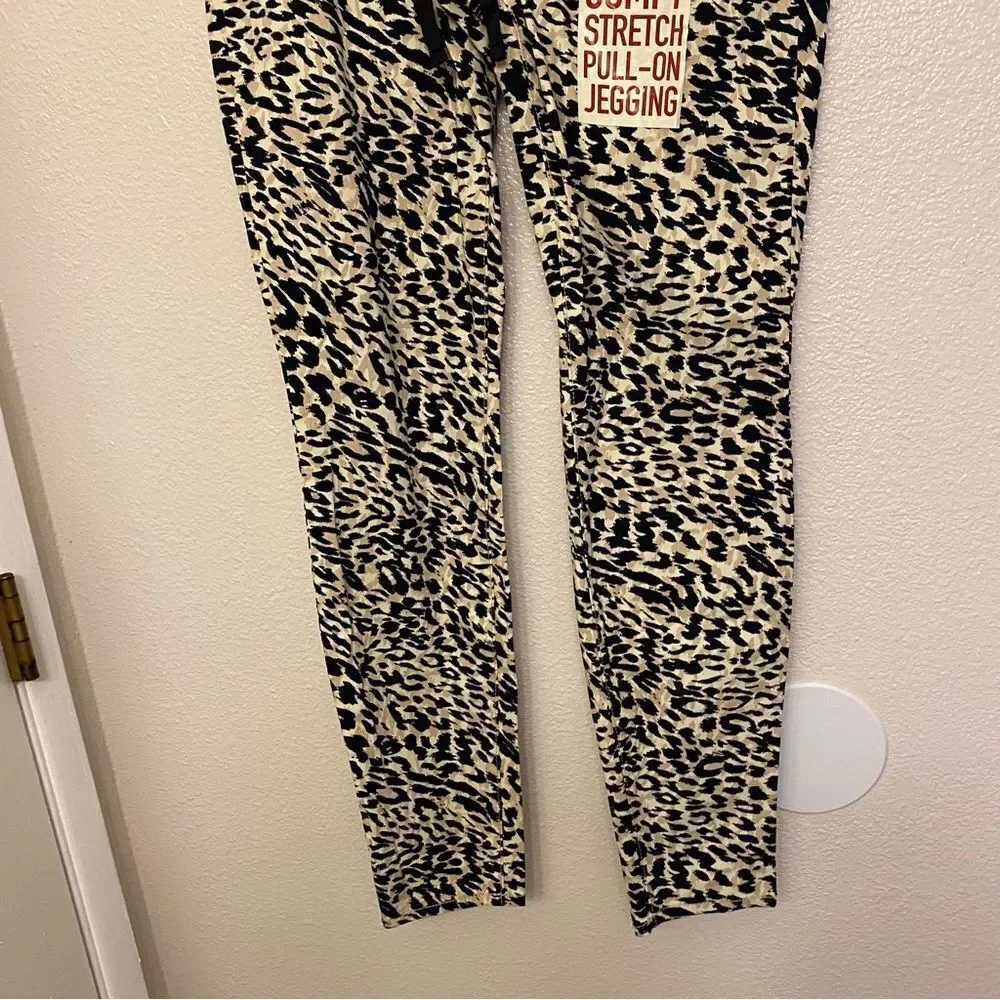 L.E.I. Animal cheetah print Stretch Pull-On Jeggings pants women’s M NEW - Picture 2 of 10
